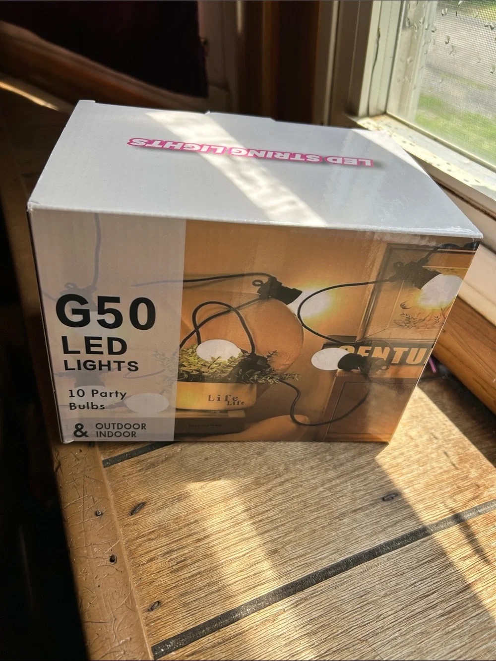 G50 LED Party String Lights - Warm White, 10 Bulbs